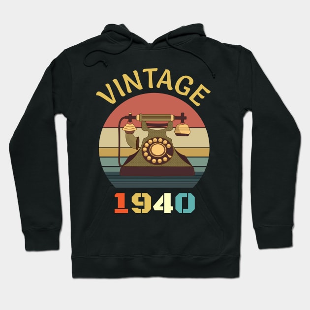 Vintage 1940 Birthday gifts for men women Hoodie by madani04